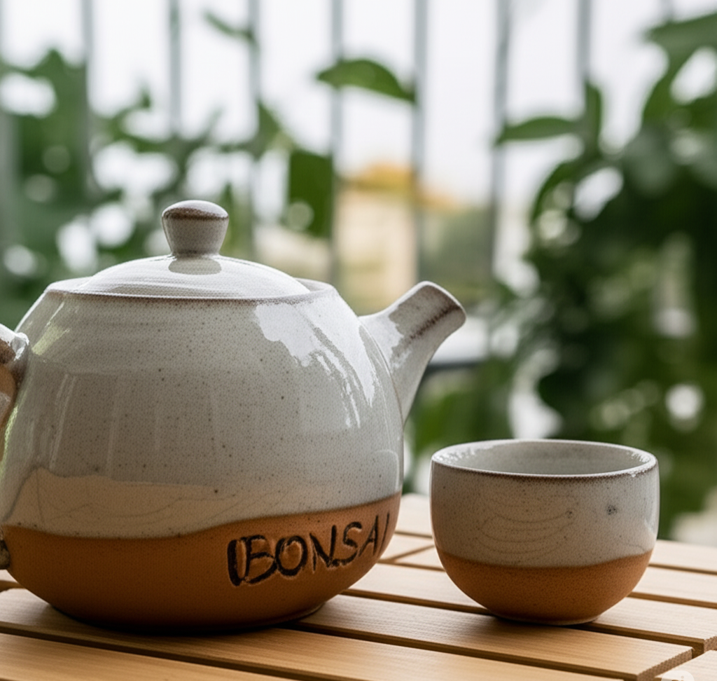 Bonsai™ Hand-Thrown Stoneware Tea Set – Artisan Ceramic Teapot & Cup Set