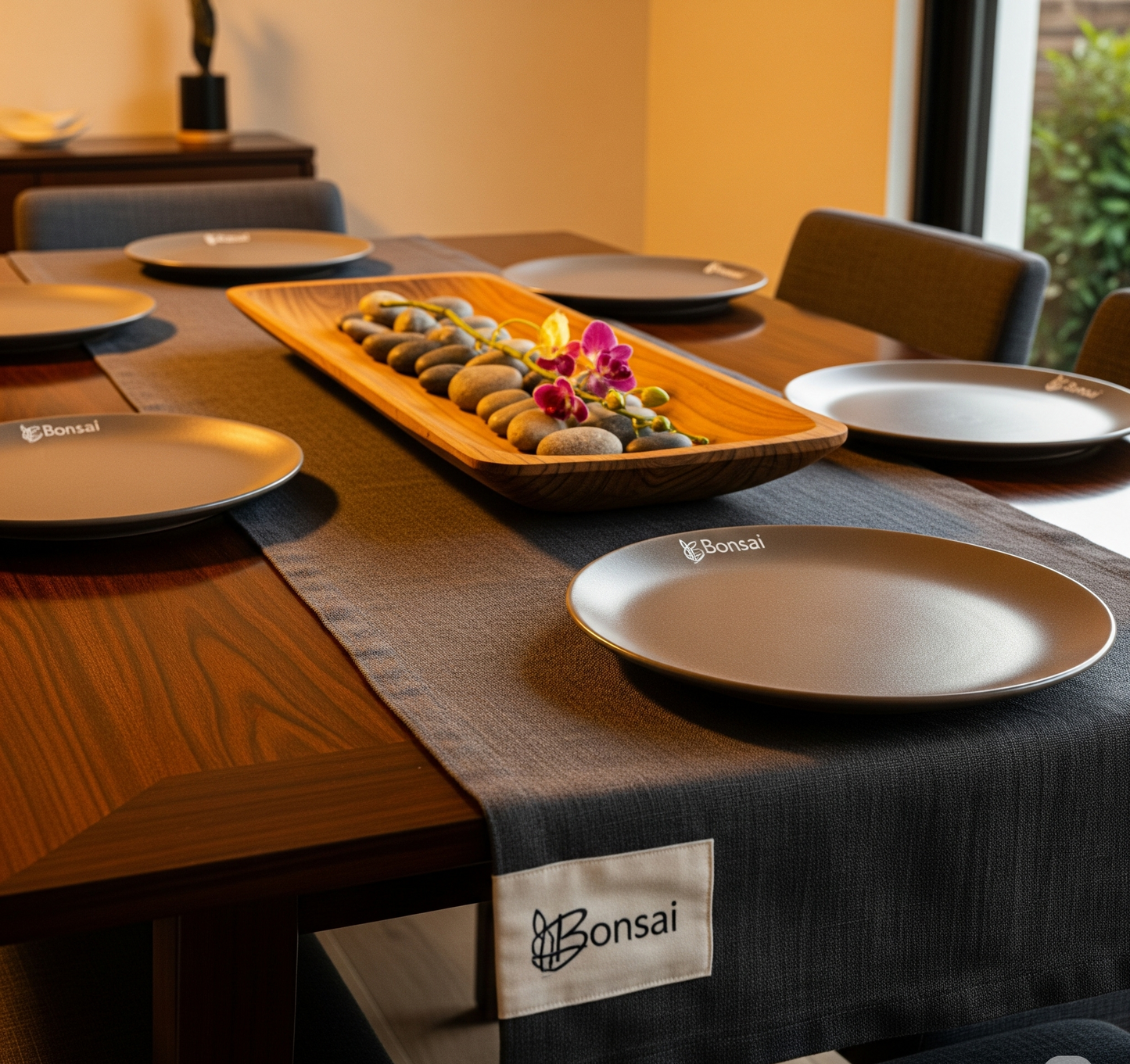 Bonsai™ Handwoven Linen Table Runner – Natural Linen Dining Table Decor