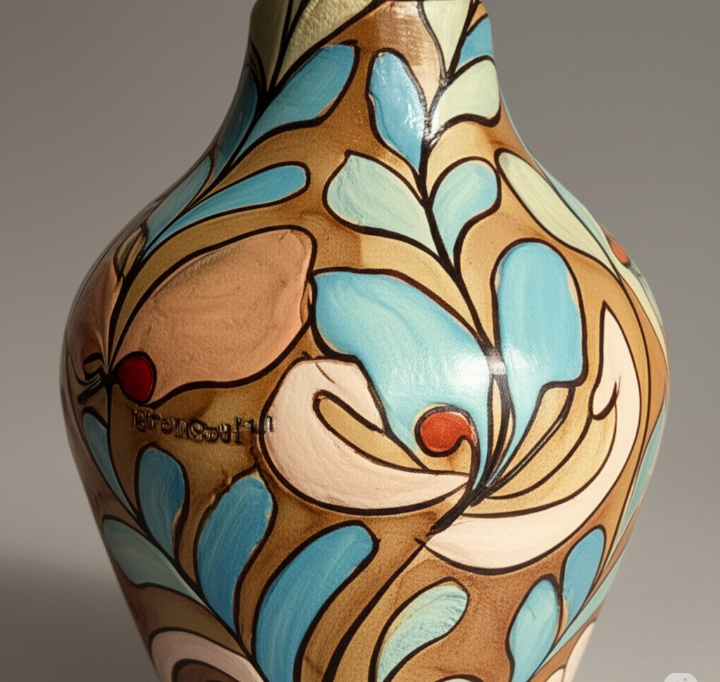 Bonsai™ Hand-Painted Ceramic Vase – Artisan Pottery with Traditional-Inspired Design
