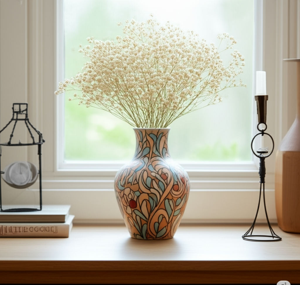 Bonsai™ Hand-Painted Ceramic Vase – Artisan Pottery with Traditional-Inspired Design