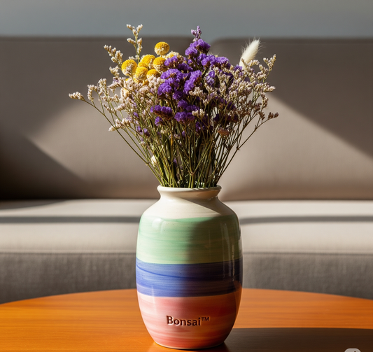 Bonsai™ Hand-Painted Ceramic Vase – Artisan Pottery with Traditional-Inspired Design