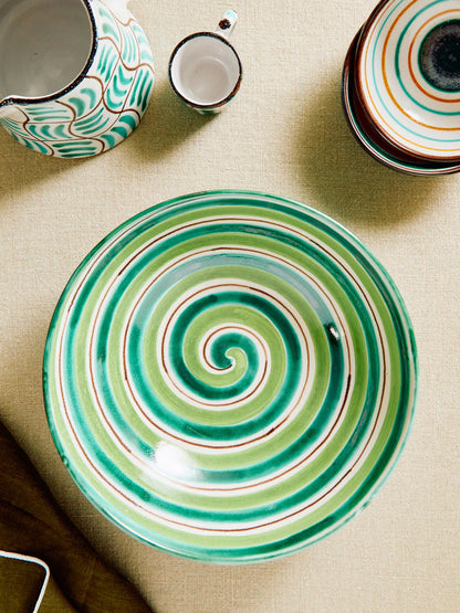 Vietri Hand-Painted Ceramic Salad Bowl – Green – 30cm 4